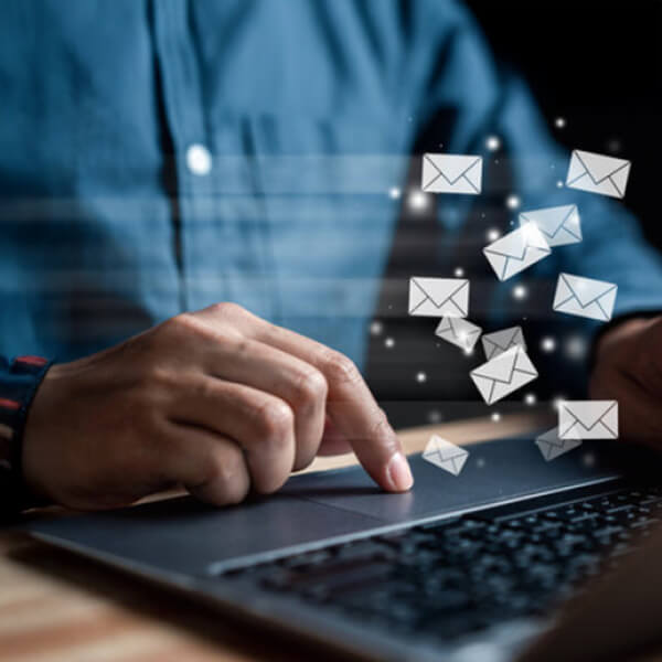 A Man In A Trench Coat Uses A Smartphone, Surrounded By Icons, Symbolizing Efficient Check Management With FiChecks