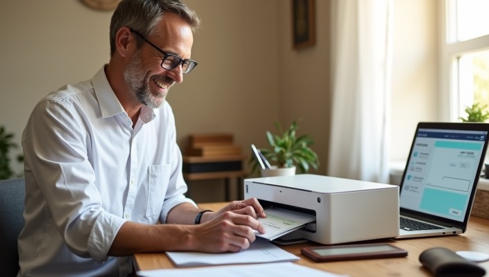 FiChecks: The Smarter Way to Manage Checks A Person Using FiChecks on a Mobile Device to Manage Check Payments Conveniently from Anywhere