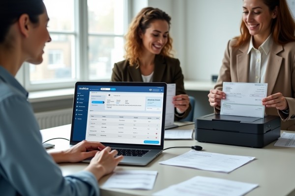 User Navigating Various Payment Tools Within the FiChecks Interface on a Laptop