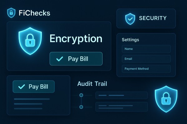 Person Using FiChecks Platform to Manage Recurring Payments on a Laptop