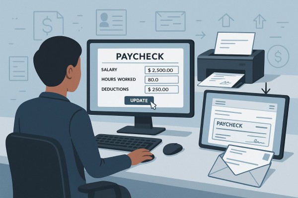 Customize and Send with Confidence User Navigating Various Payment Tools Within the FiChecks Interface on a Laptop