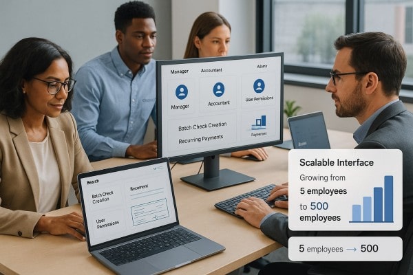 Made to Scale With Your Business Person Using FiChecks Platform to Manage Recurring Payments on a Laptop