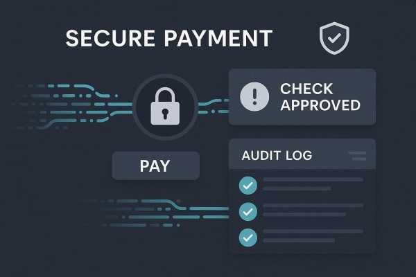 Business Team Reviewing FiChecks Payment Dashboard on a Large Desktop Screen