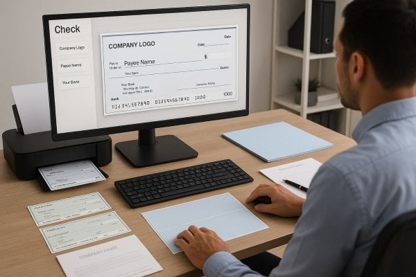 User Navigating Various Payment Tools Within the FiChecks Interface on a Laptop