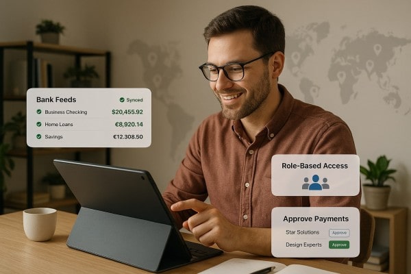 Person Using FiChecks Platform to Manage Recurring Payments on a Laptop