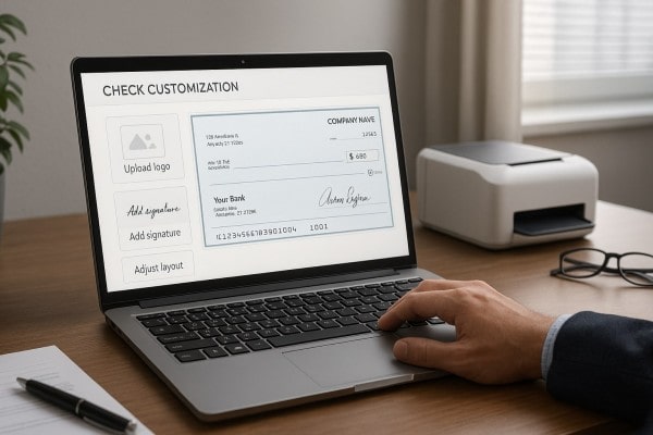 User Navigating Various Payment Tools Within the FiChecks Interface on a Laptop
