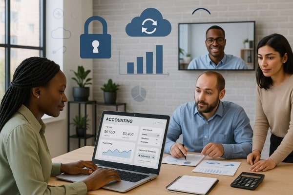 Smart Tools for Growing Businesses Business Team Reviewing FiChecks Payment Dashboard on a Large Desktop Screen