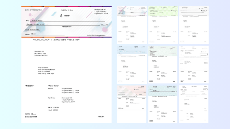 A Collection of Check Templates, Featuring Various Layouts and Designs